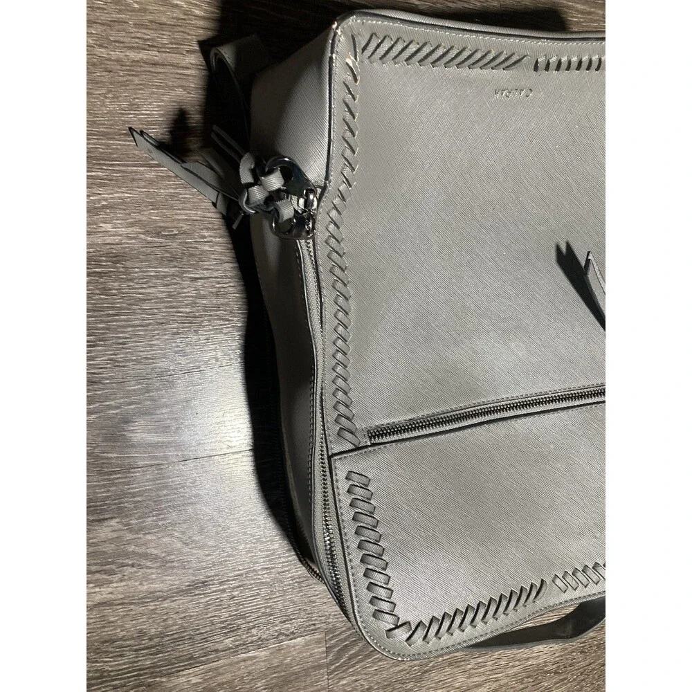 CALPAK Kaya Faux Leather Laptop Backpack Cool Gray